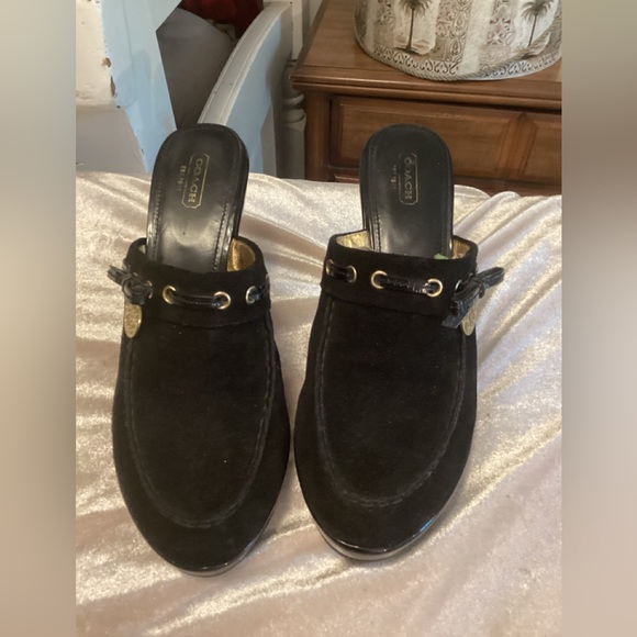COACH suede slide with heel - Picture 3 of 8